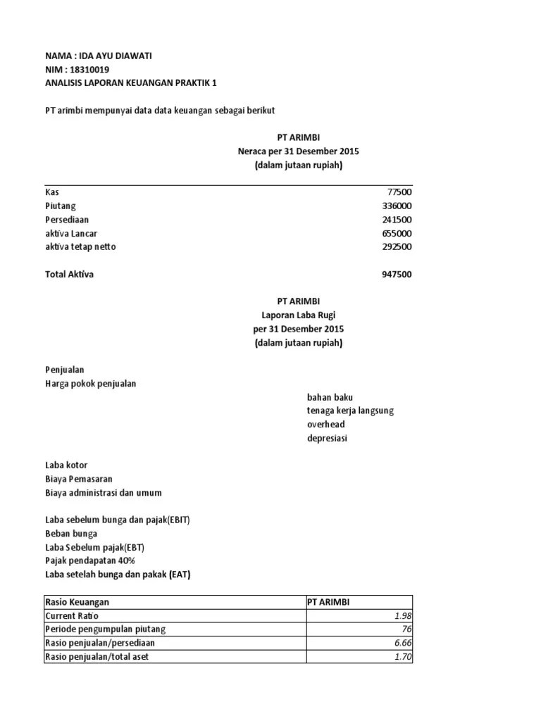Praktikum Analisis Rasio