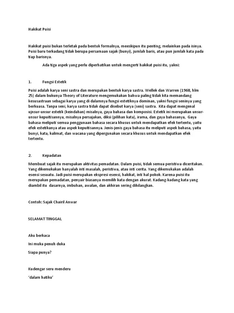 Hakikat Puisi | PDF