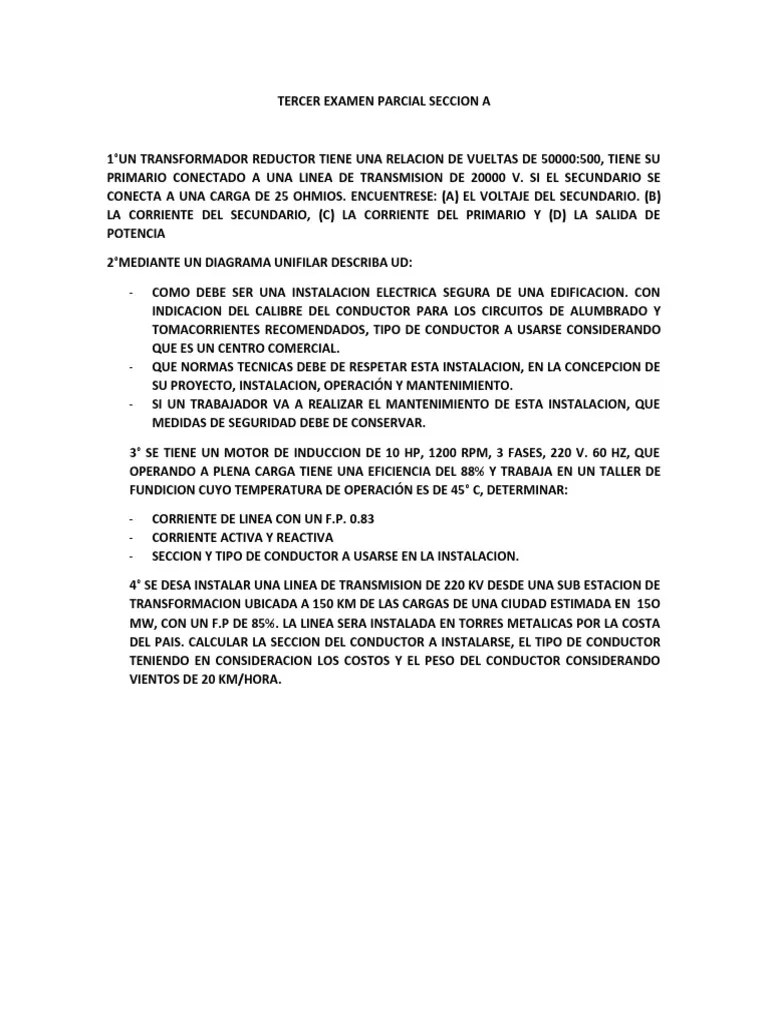 Tercer Examen Parcial Seccion A | PDF