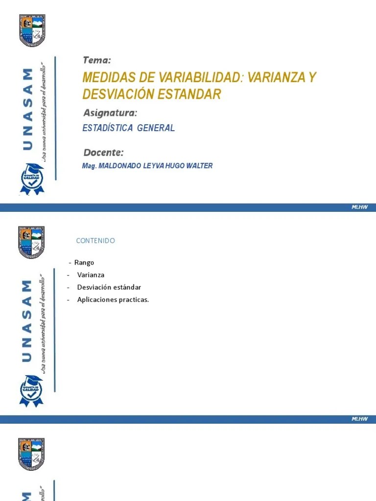 Sesión 09 - Medidas De Variabilidad - Varianza Y Desviación Estandar ...
