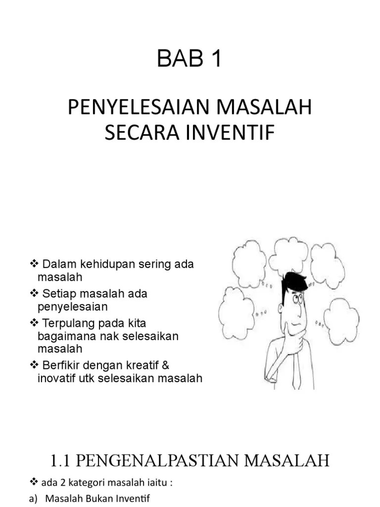 Berikan Contoh Masalah Inventif - Penyelesaian Masalah Secara Inventif Pages 10 31