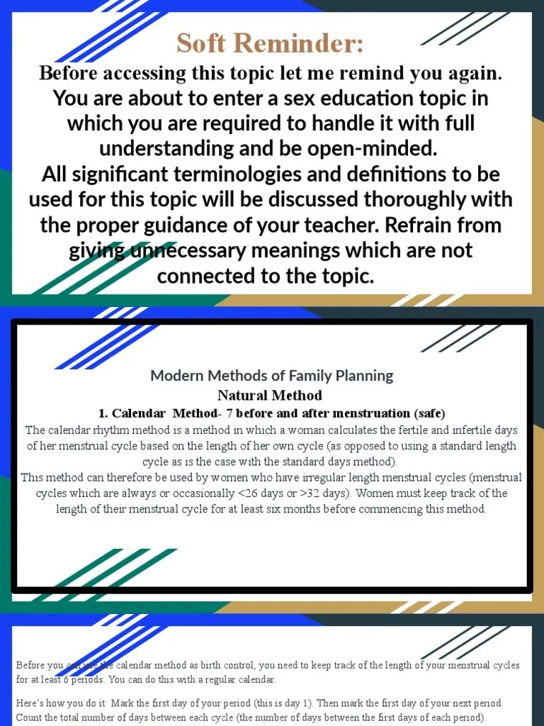 Modern Methods Of Family Planning | PDF | Birth Control | Combined Oral ...