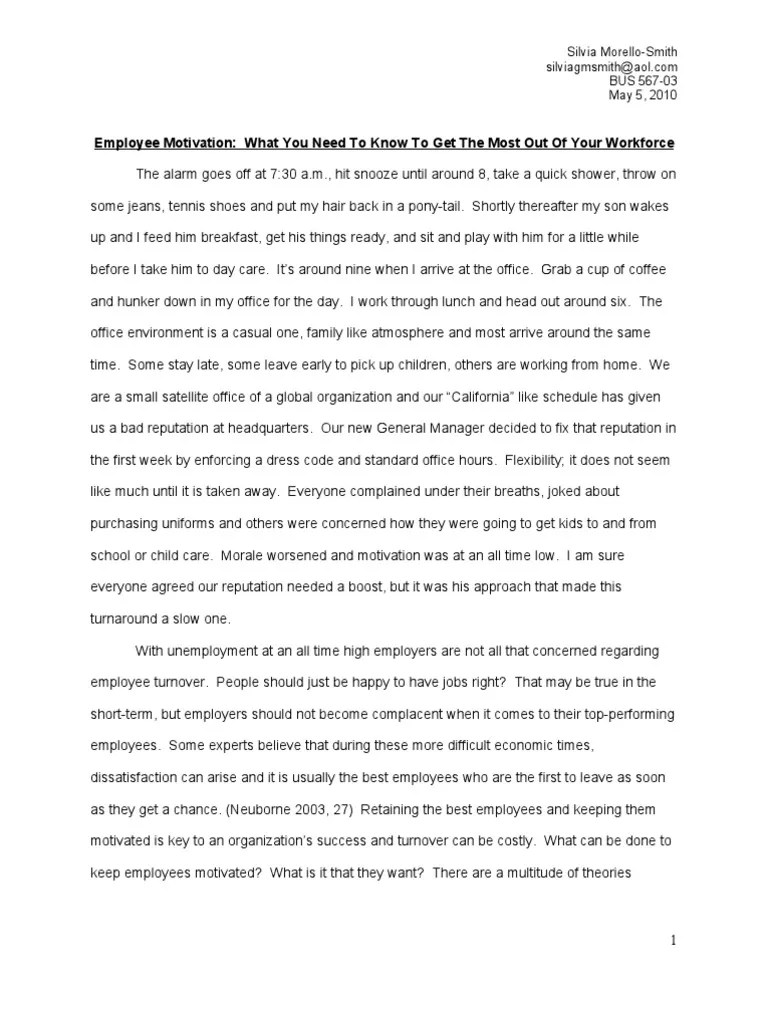 The Impact Of Employee Motivation On Productivity And Retention: Four ...