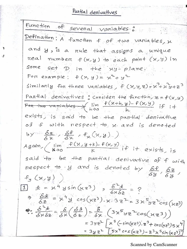 Partial Derivatives | PDF