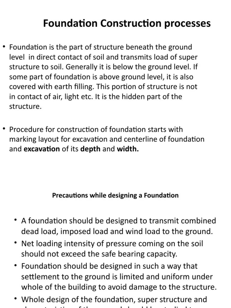 Foundation Construction | PDF | Foundation (Engineering) | Column