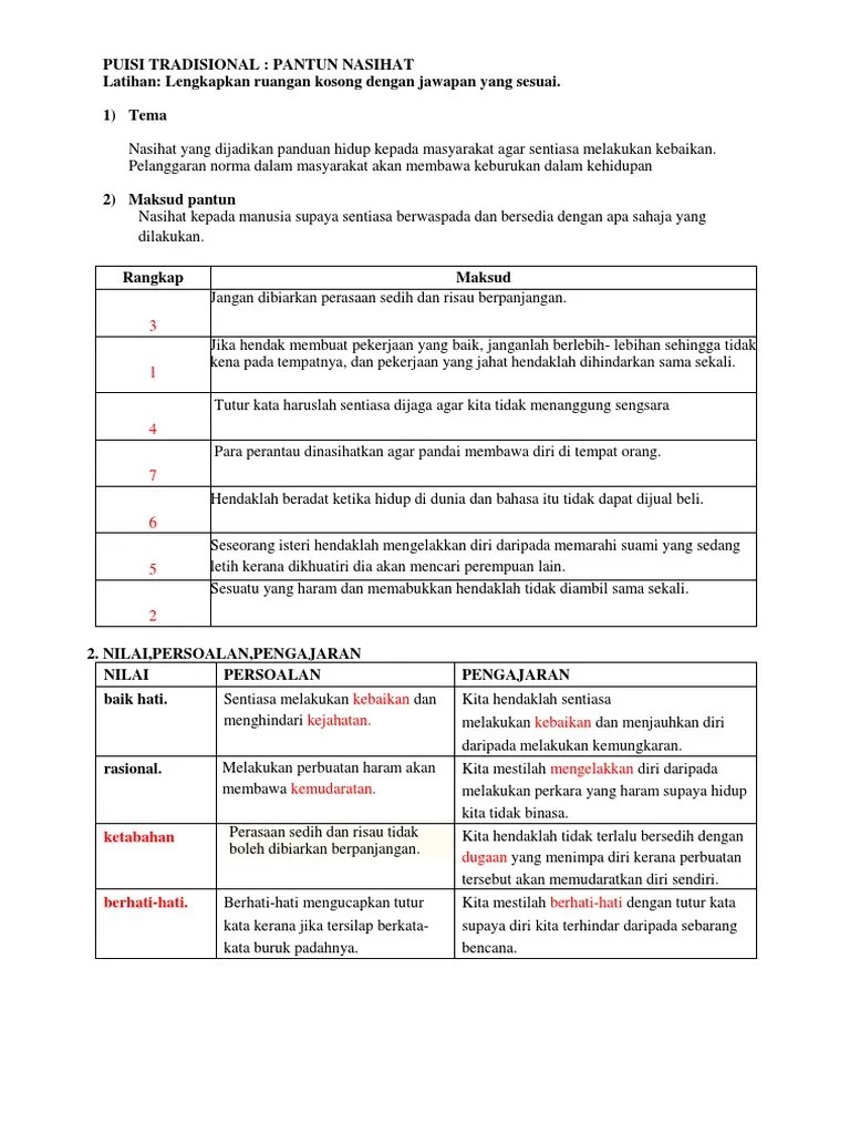 Asal kata pantun dari sanskrit yang bermaksud 'bicara', 'aturan yang sah'. Pantun Nasihat Tingkatan 2 Jawapan Pdf