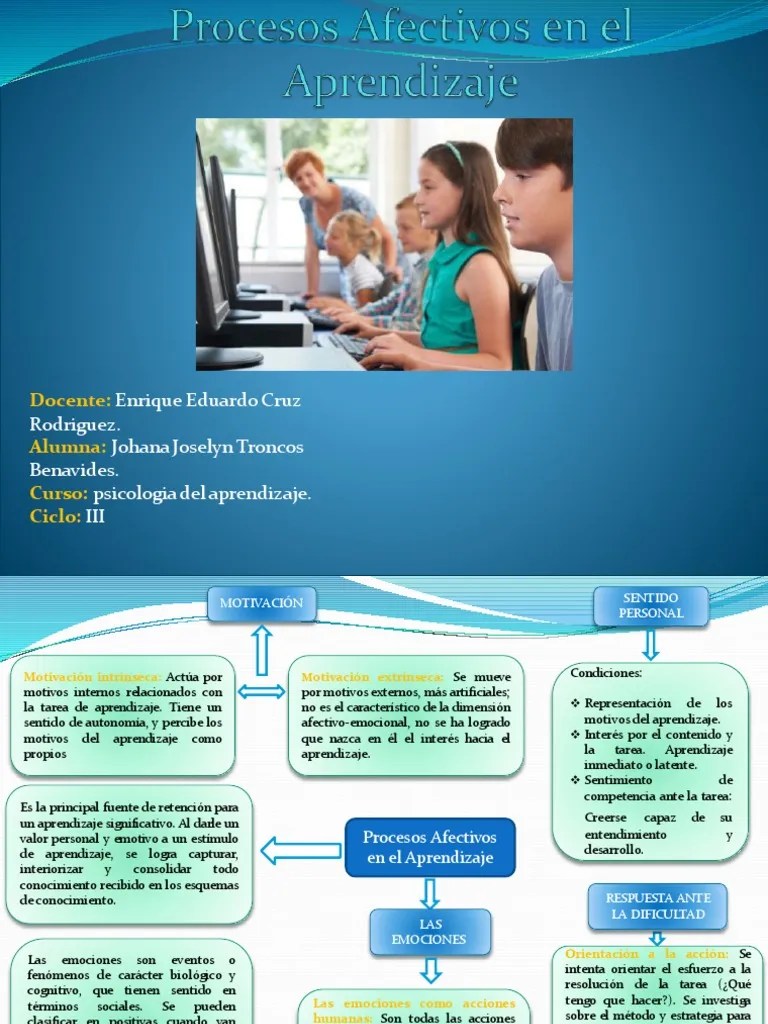 Proceso Afectivos En El Aprendizaje | PDF | Las Emociones | Mente