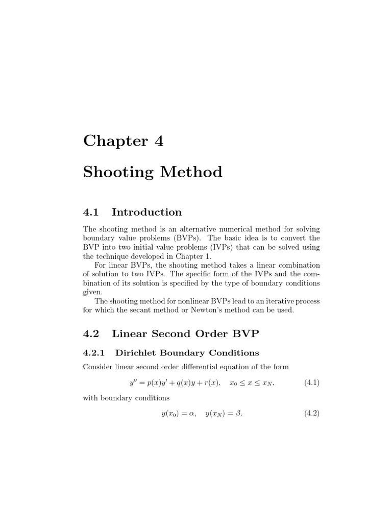 (Chapter 4) Shooting Method | PDF | Boundary Value Problem | Differential Equations