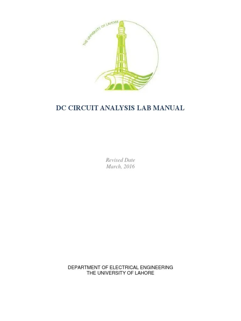 Circuit Analysis Lab Mannual Pdf Pdf Resistor Series And