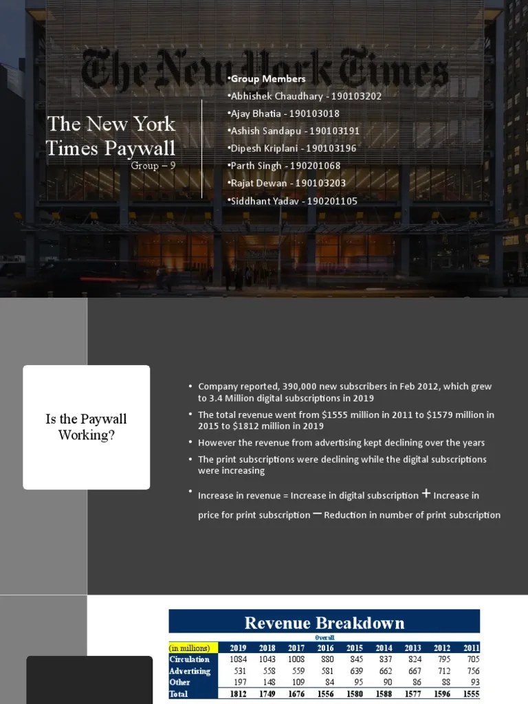 The New York Times Paywall | PDF | Newspapers | Mass Media