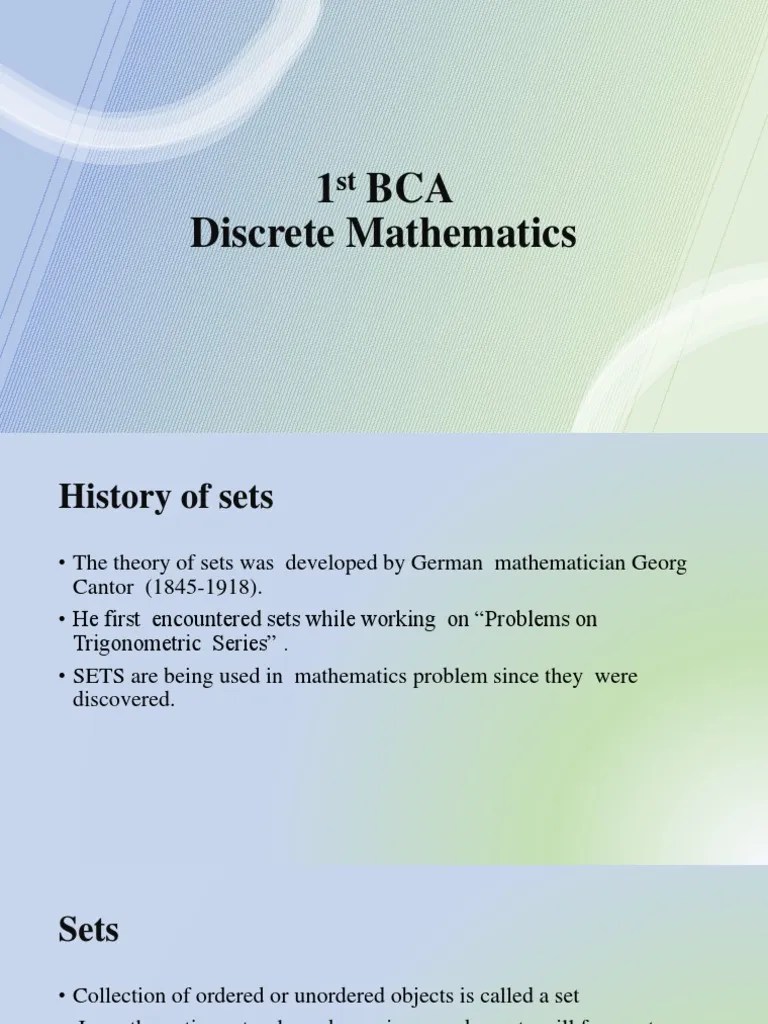 1st BCA | PDF | Set (Mathematics) | Function (Mathematics)