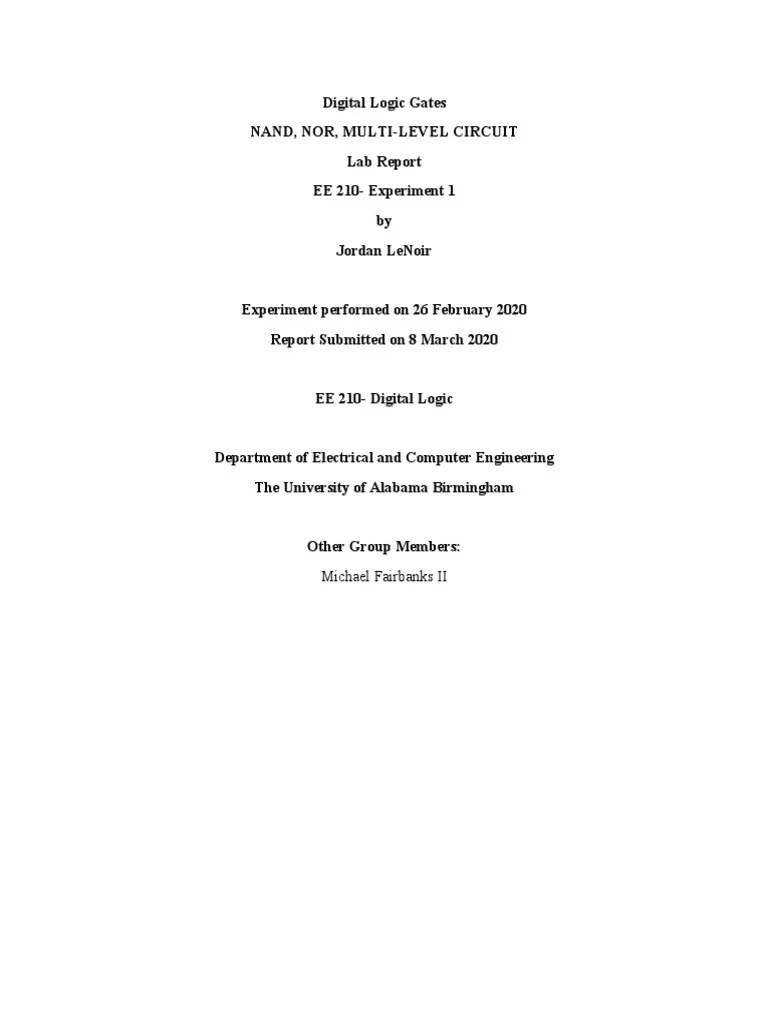 Digital Logic Gates Lab 2 | PDF | Logic Gate | Electronic Circuits