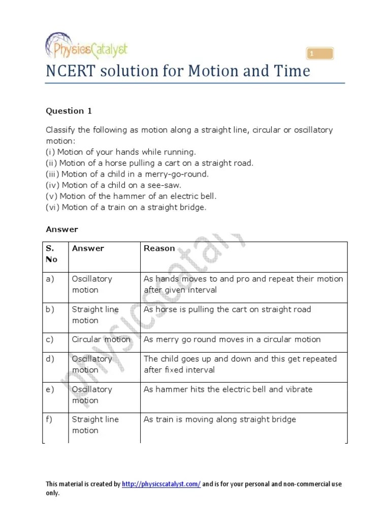 NCERT - Class7 Motion And Time | PDF | Speed | Pendulum