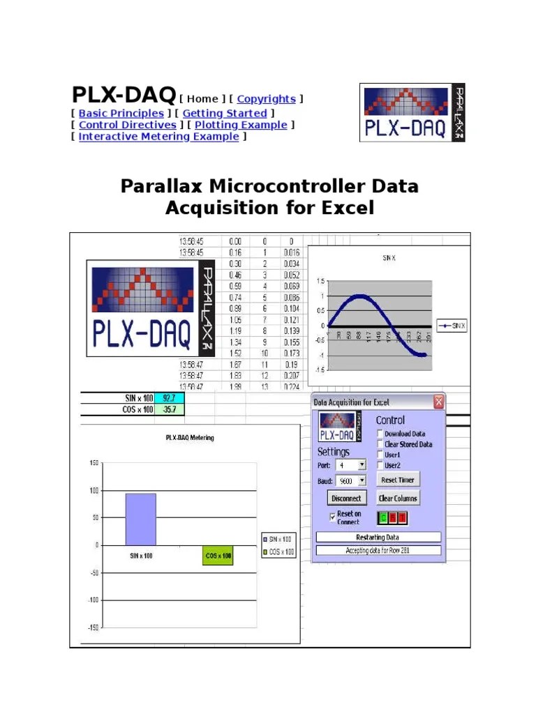 Plx-Daq Help | PDF | Microsoft Excel | Spreadsheet