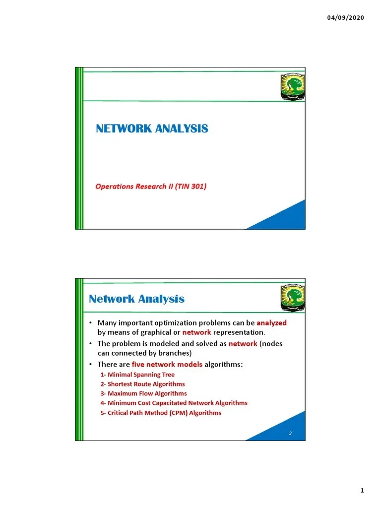 03 - OR2 - Network Analysis (Shortest Route Problem, Minimum Cost Flow Problem (Introduction Of ...