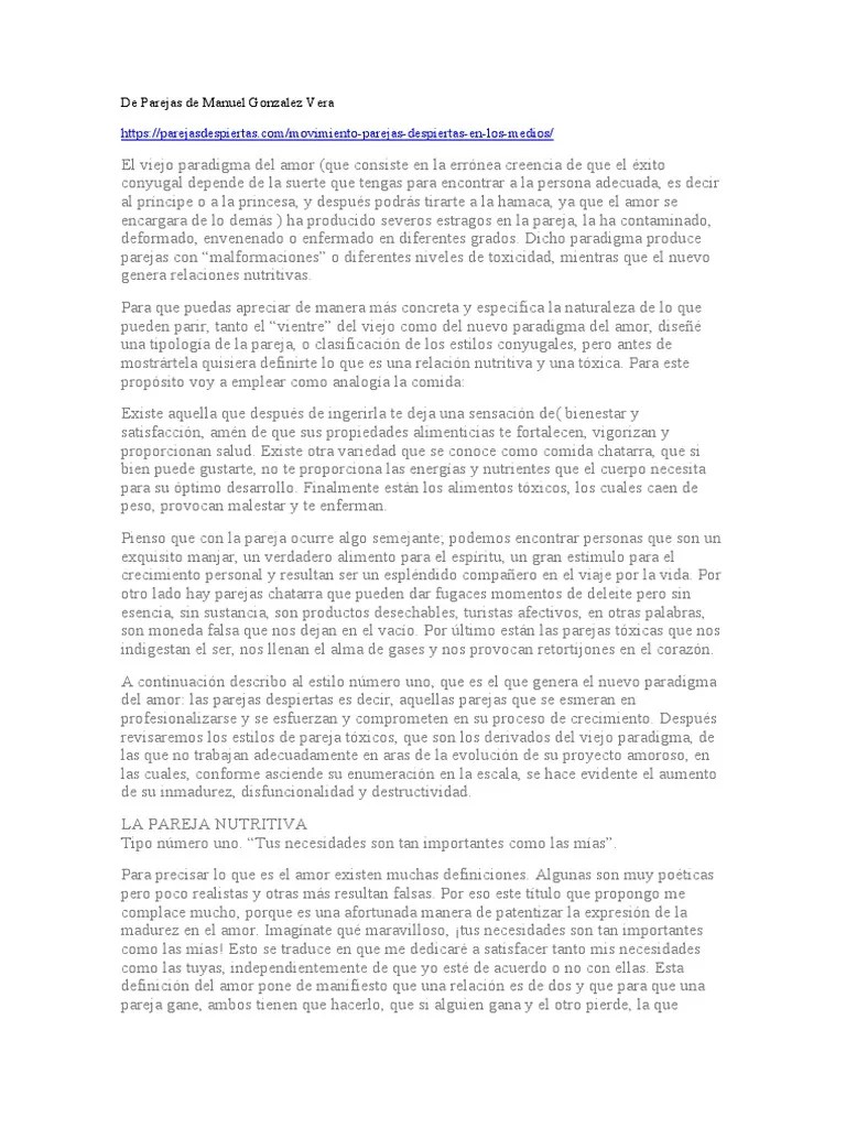 De Parejas De Manuel Gonzalez Vera | PDF | Amor | Alimentos