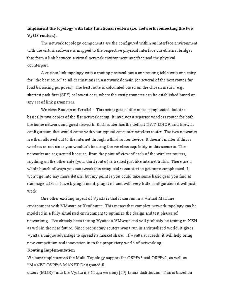 Implement The Topology With Fully Functional Routers (I.E. Network ...