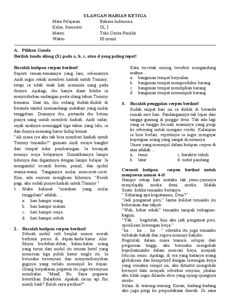 50 contoh soal pg teks negosiasi beserta jawabannya demikianlah artikel contoh . Ulangan Harian Ketiga Kelas Ix Semester 1 Pdf