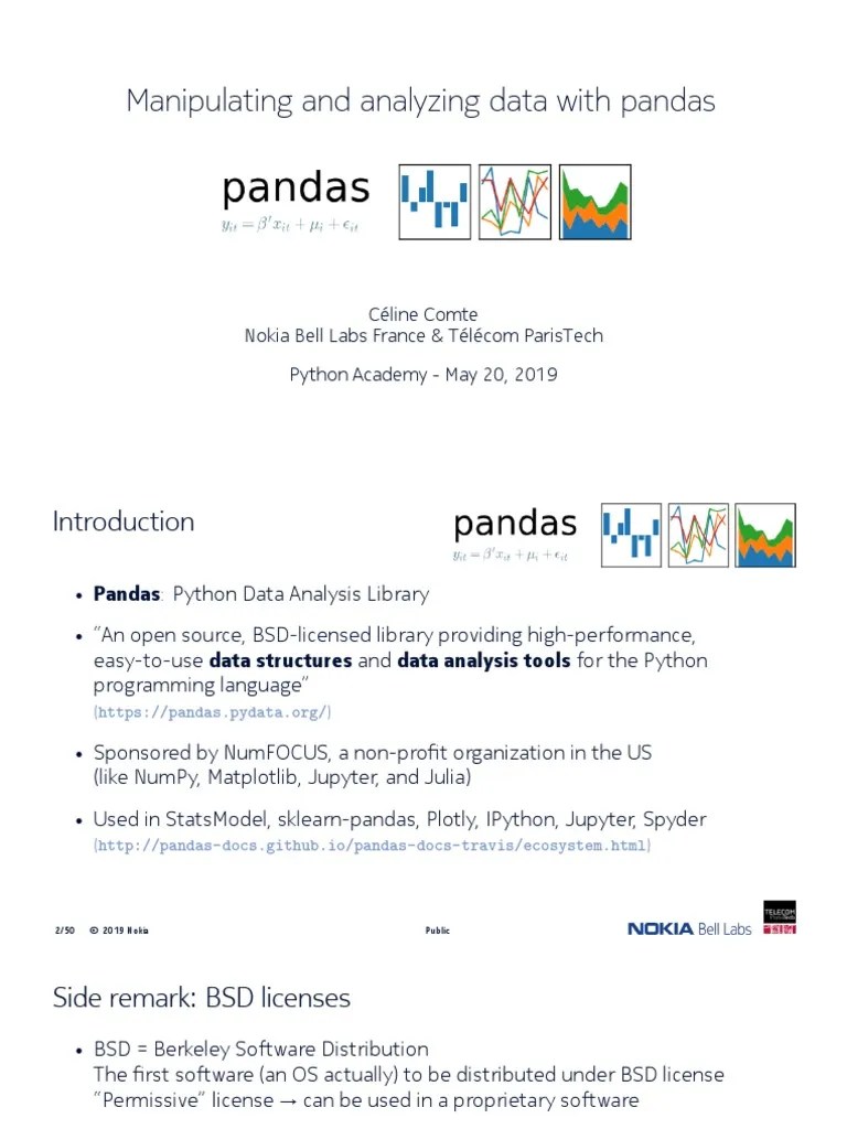 Manipulating And Analyzing Data With Pandas | PDF | Array Data ...