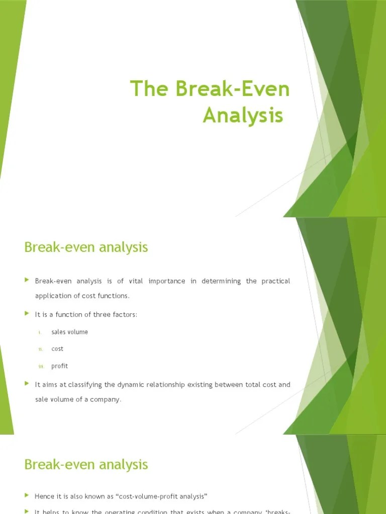 Break-Even Analysis | PDF | Management Accounting | Pricing