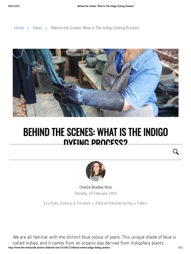 What Is The Indigo Dyeing Process | PDF | Dye | Dyeing
