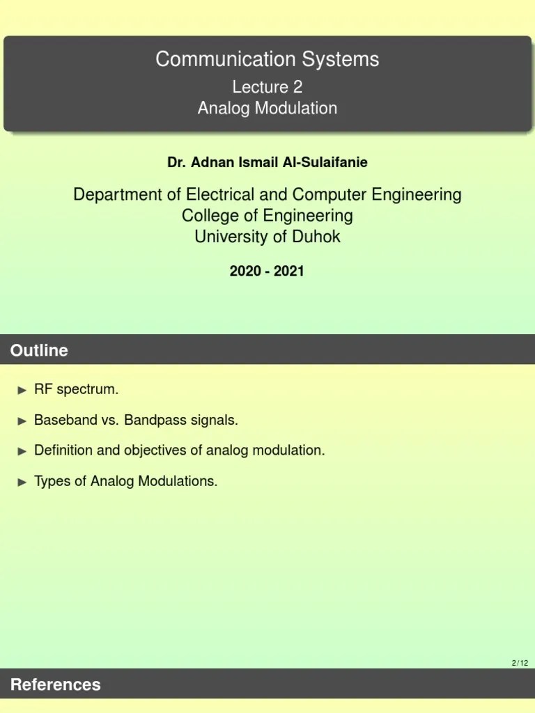 ACS02 Analog-Modulation | PDF | Modulation | Communications System