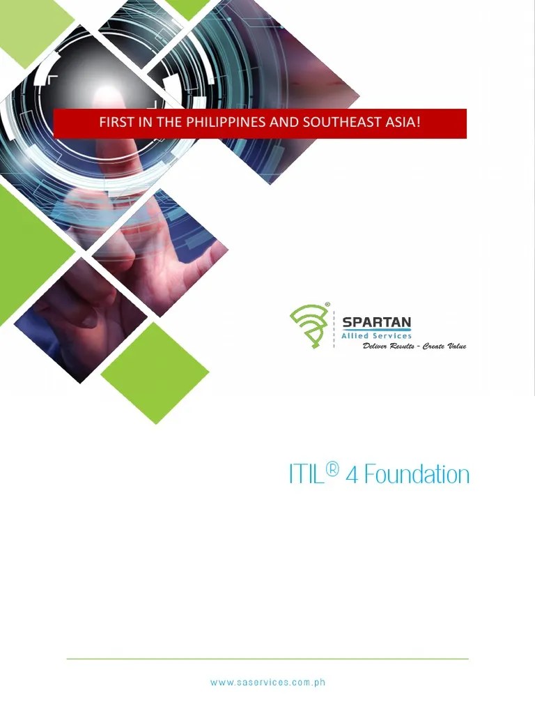 Itil 4 Foundation: First In The Philippines And Southeast Asia! | PDF ...