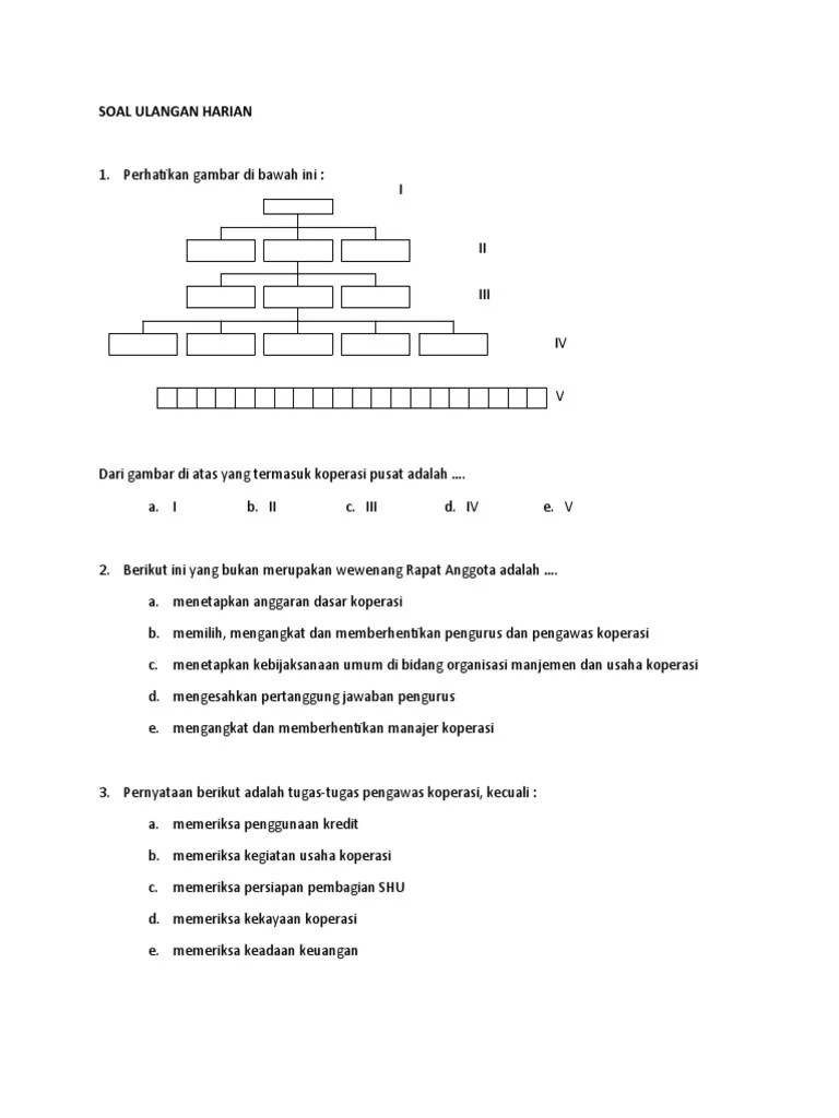 SOAL Latihan Koperasi Tanpa Shu | PDF