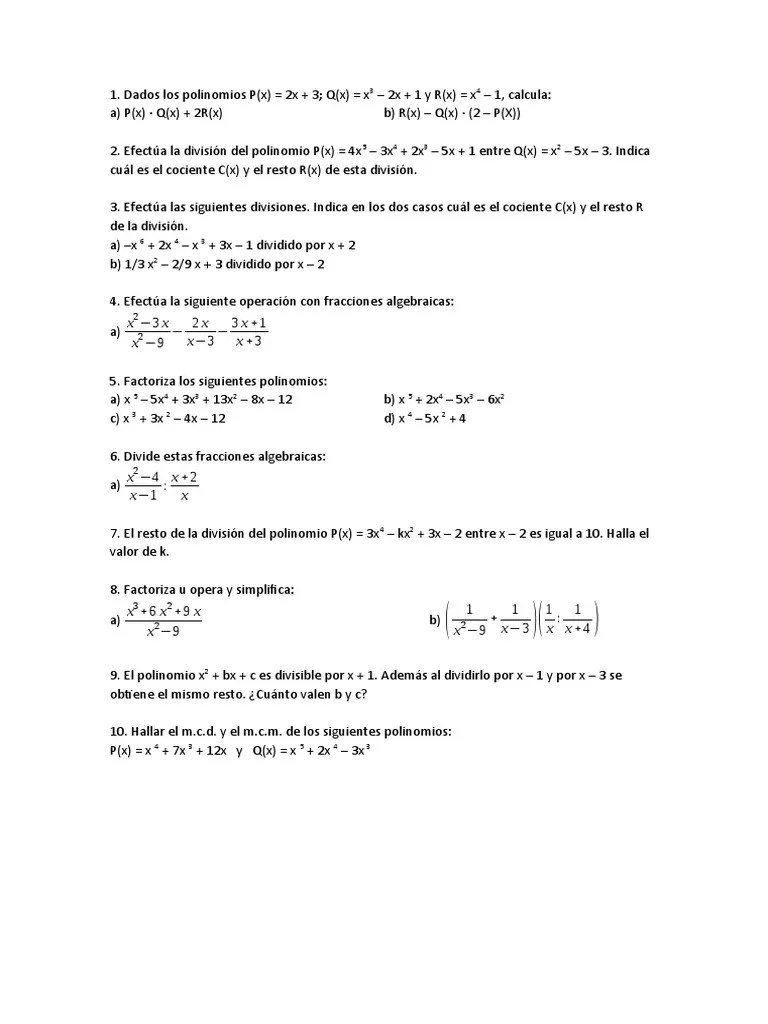 Examen Polinomios | PDF