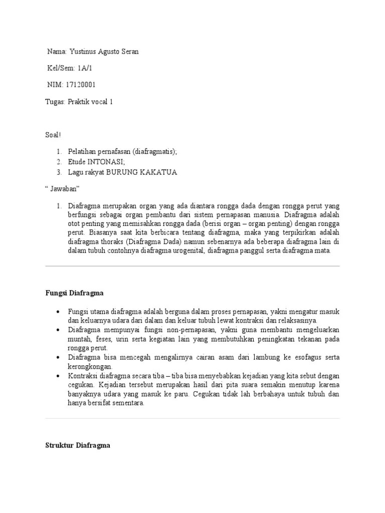 Praktik Vokal 1 | PDF