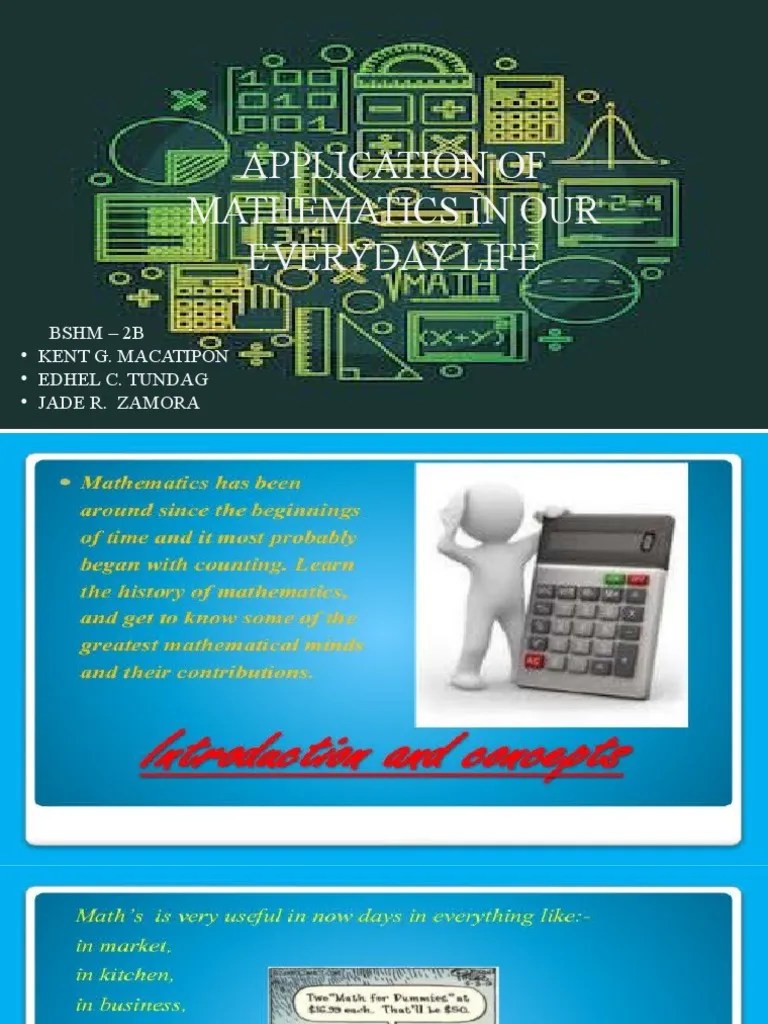 Application Of Mathematics In Everyday Life | PDF