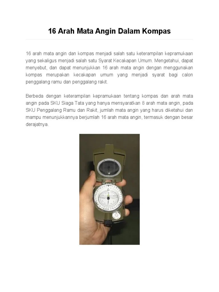 Arah Mata Angin Dalam Kompas | PDF