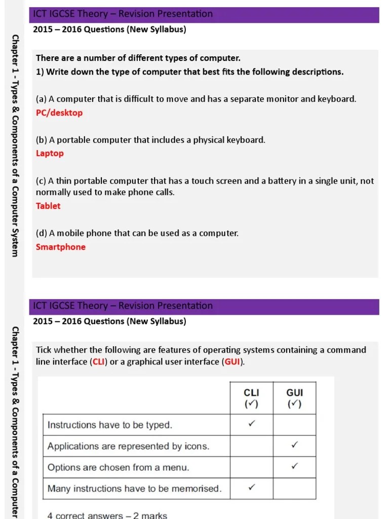 Chapter 1 - Types & Components Of A Computer System | PDF | Personal ...