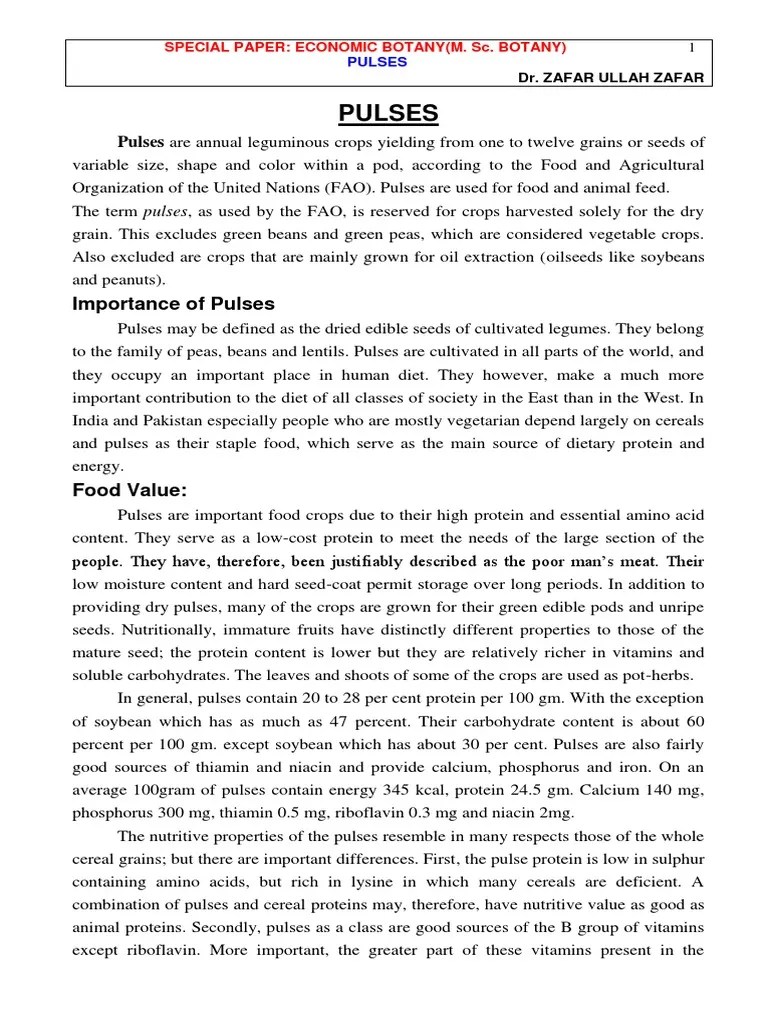 Pulses Final | PDF | Chickpea | Legume
