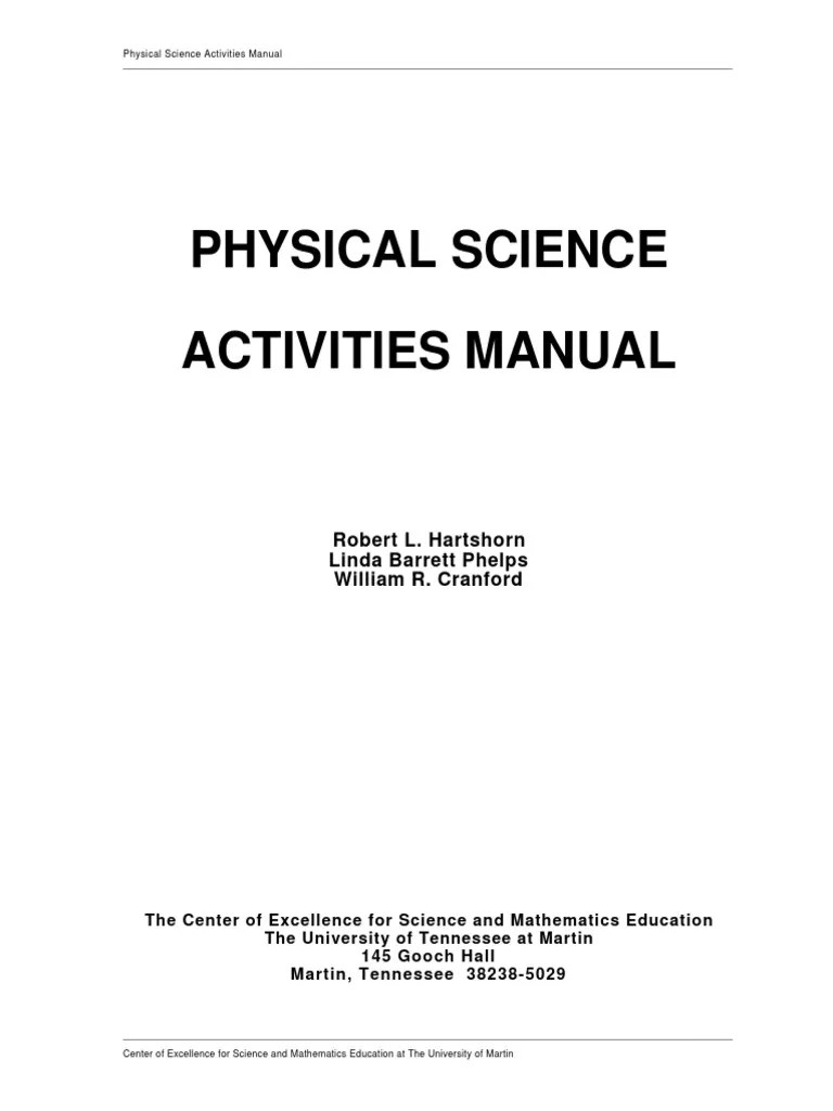 A3 Physical Science Lab Manual PDF | PDF | Learning Theory (Education ...