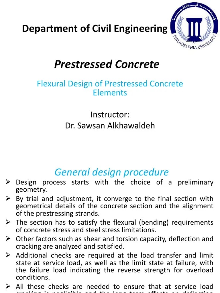 Flexural Design Of Prestressed Concrete Elements | PDF | Bending | Beam ...