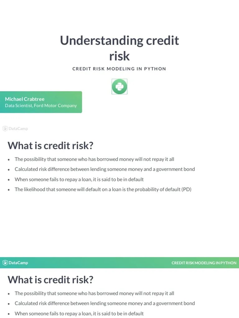 Credit Risk Modeling In Python Chapter1 | PDF | Credit | Finance ...