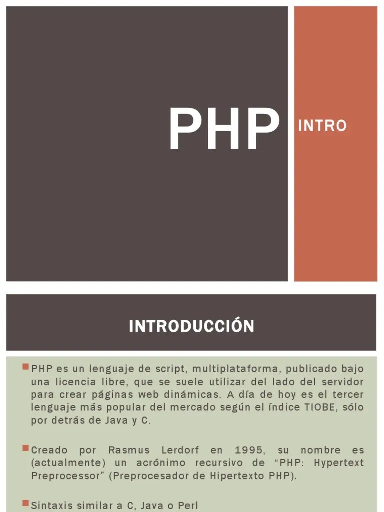 Intro PHP | PDF | Php | Servidor Web