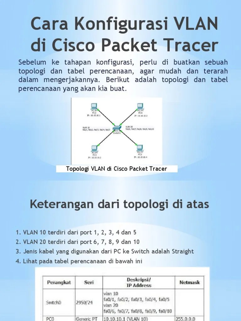 Cara Konfigurasi VLAN Di Cisco Packet Tracer | PDF