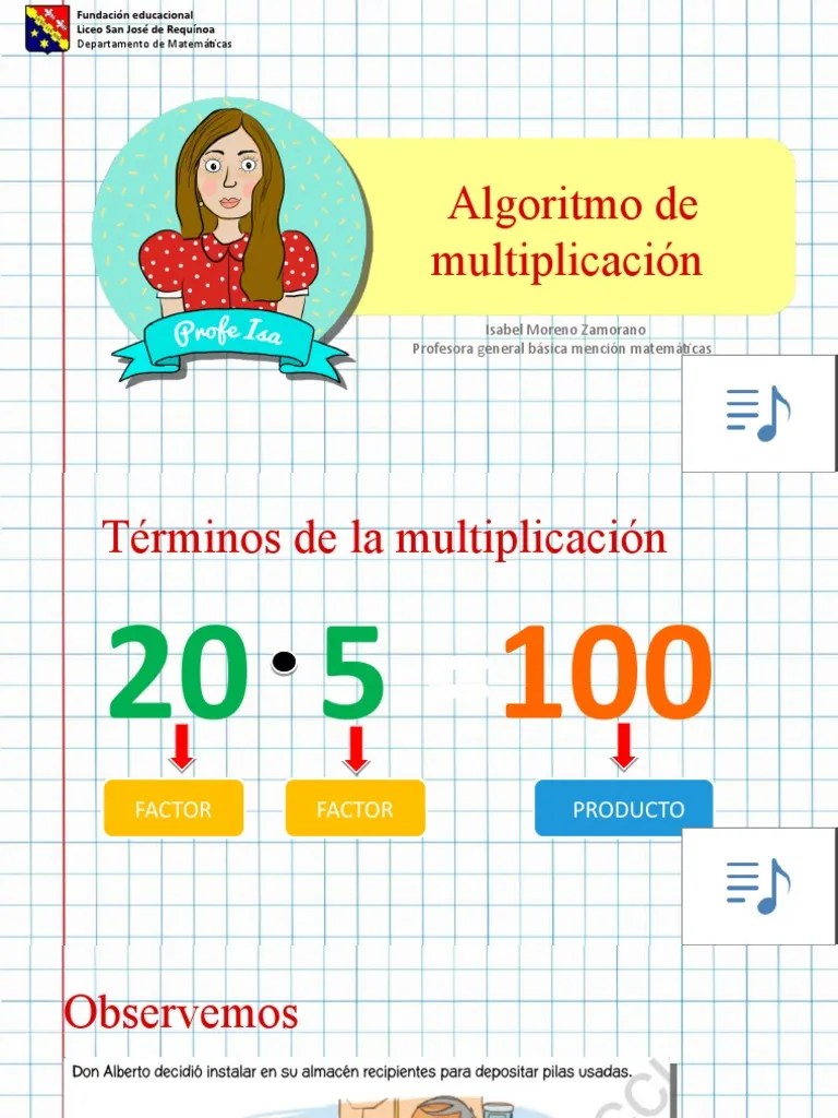 Algoritmo De Multiplicación 4° Básico | PDF
