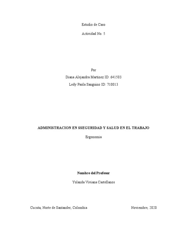 Caso De Ergonomia | PDF | Factores Humanos Y Ergonomía | Ciencias Del Comportamiento