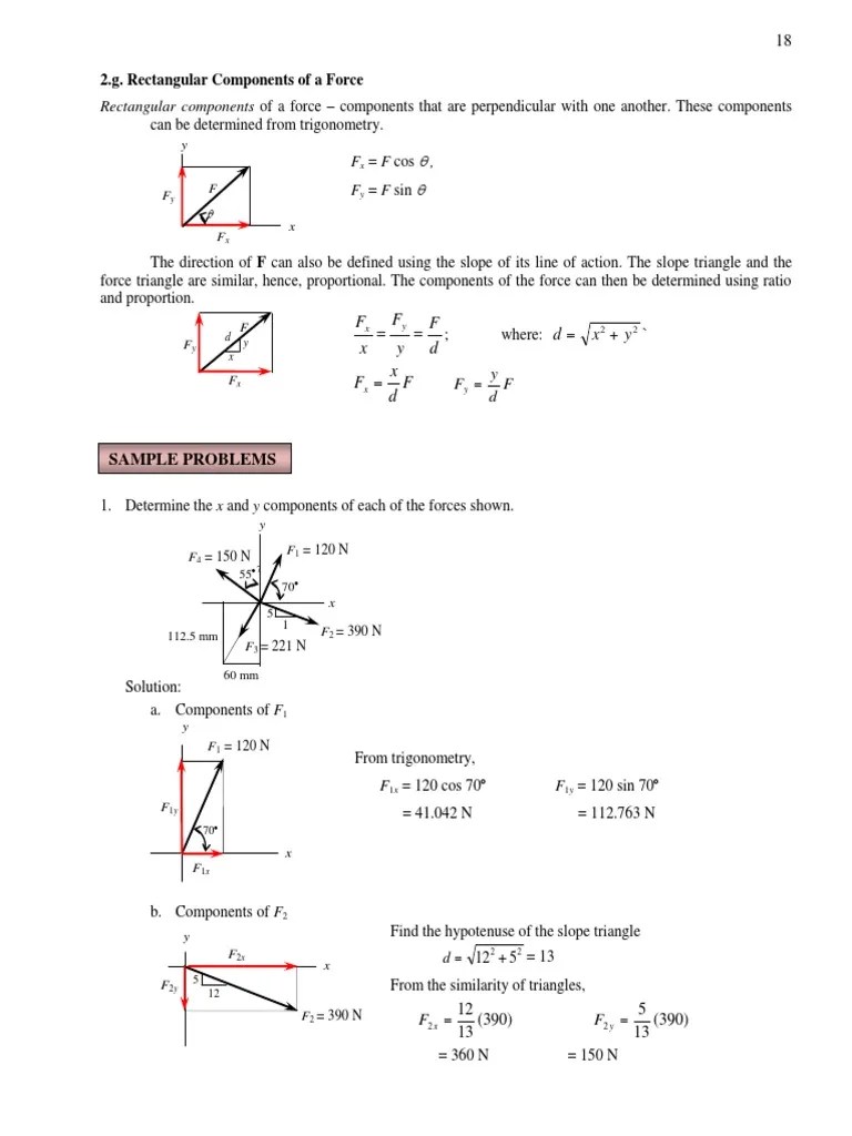 Finding Rectangular Components Of A Force PDF | PDF | Triangle ...
