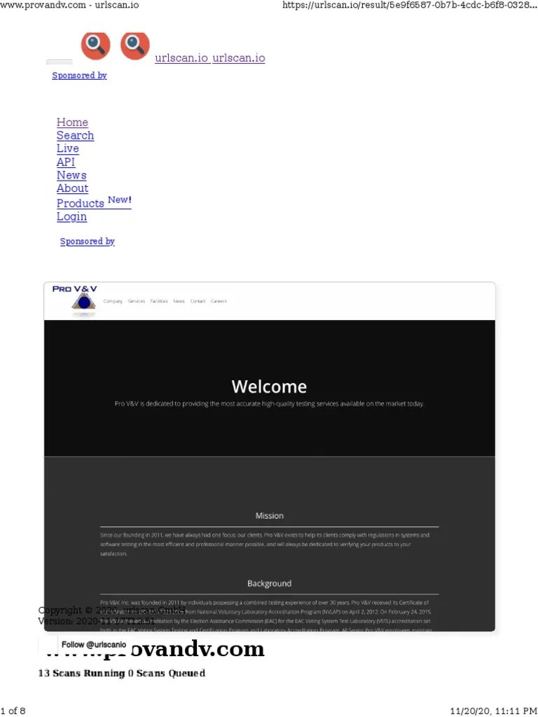 Search Live API News About Products Login: Urlscan - Io Urlscan - Io | PDF | J Query | Web Server