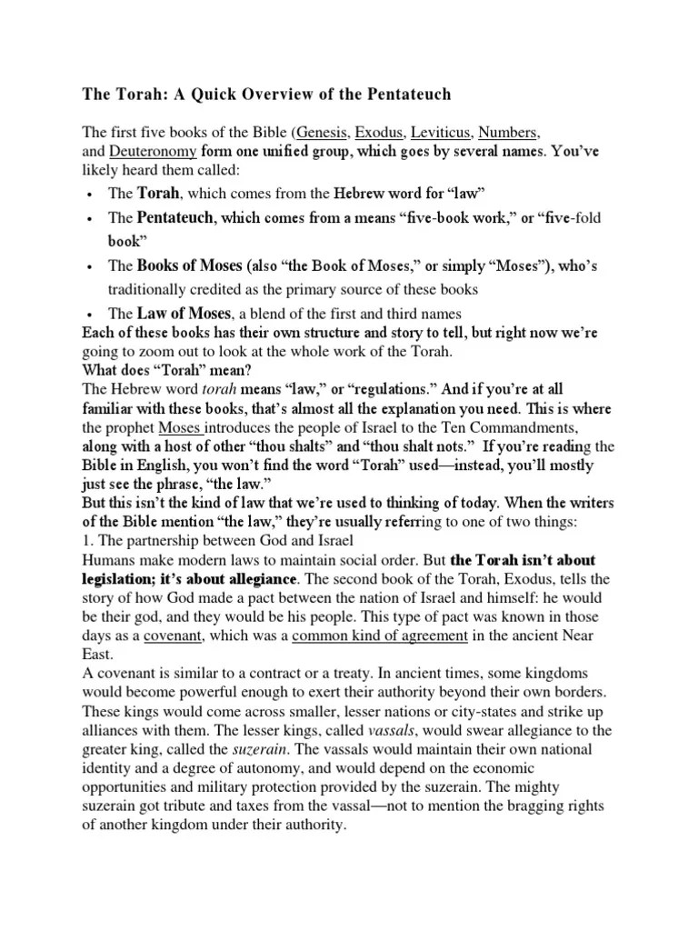 The Torah Summary | PDF | Book Of Numbers | Book Of Genesis