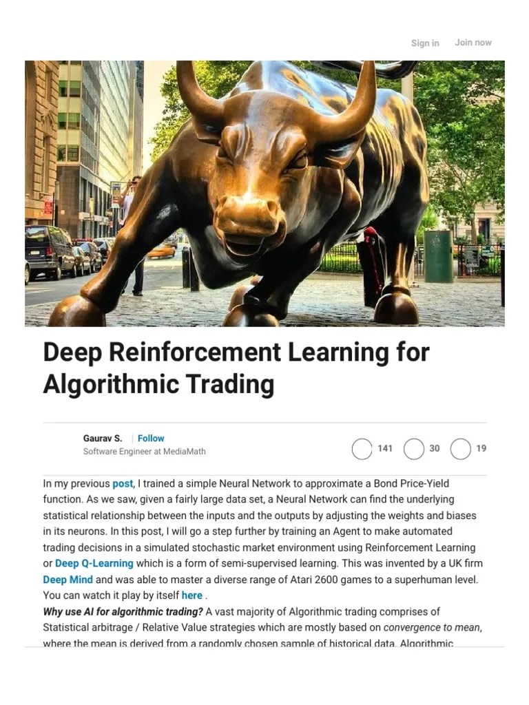 Deep Reinforcement Learning For Algorithmic Trading | PDF | Artificial ...