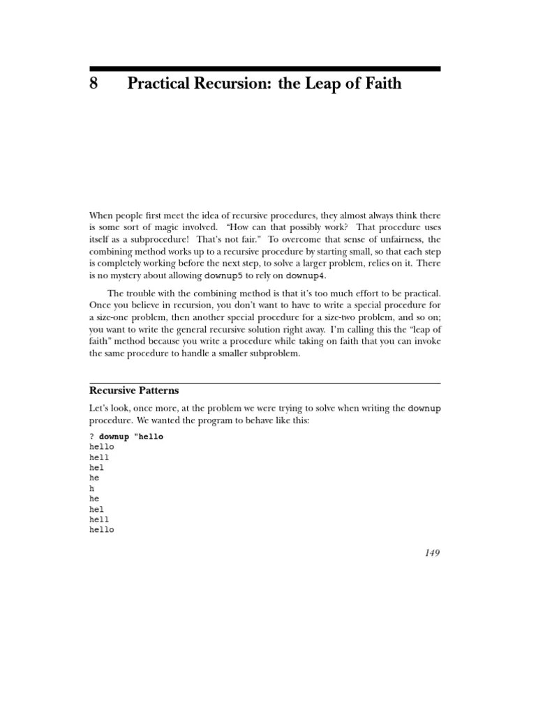 8 Practical Recursion: The Leap Of Faith: Recursive Patterns | Download ...