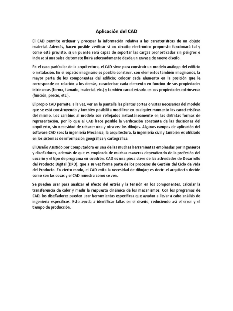 Aplicación Del CAD | PDF | Diseño Asistido Por Ordenador | Software