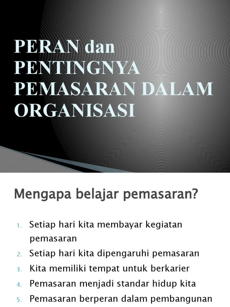 Pentingnya Pemasaran | PDF
