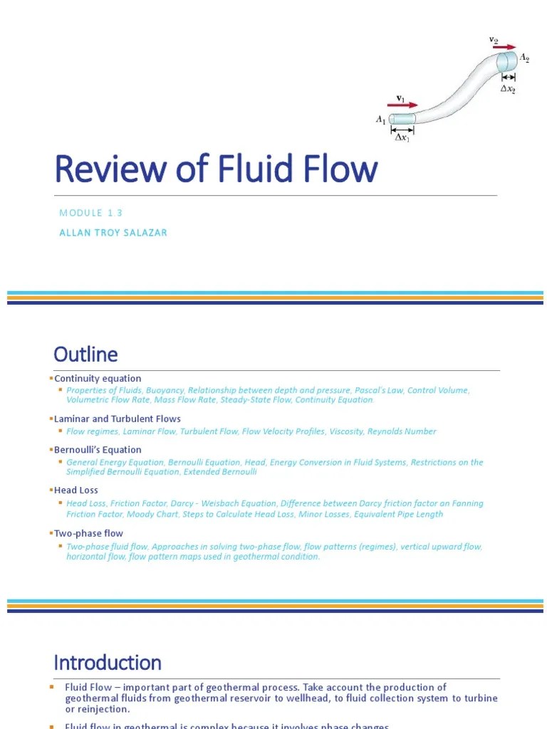 A Comprehensive Review Of Key Fluid Flow Concepts Including The ...