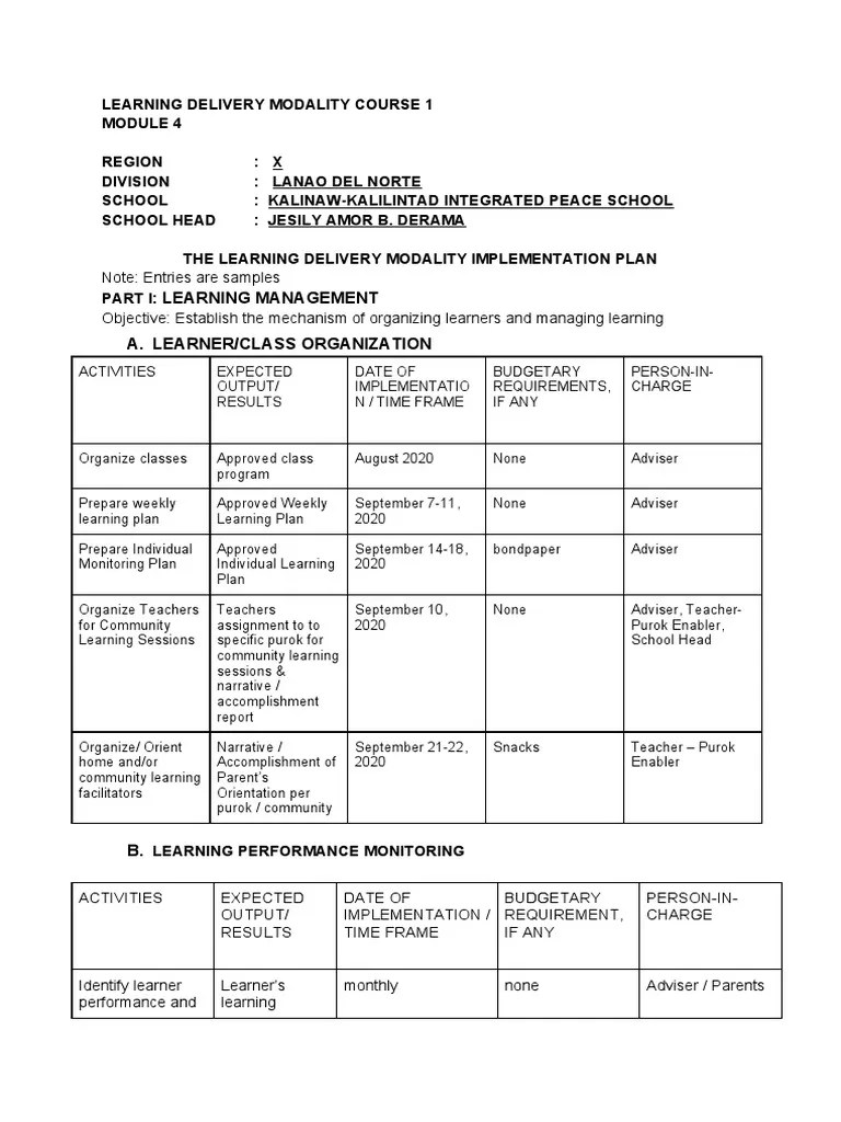 Implementing A Blended Learning Model: An Implementation Plan For The ...